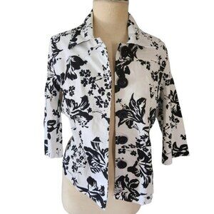 Eminent by Lisa Small Black and White Stretch Business Casual Blazer